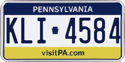 PA license plate KLI4584
