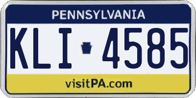 PA license plate KLI4585