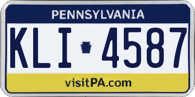 PA license plate KLI4587