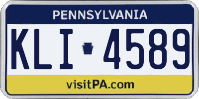 PA license plate KLI4589