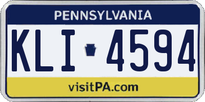 PA license plate KLI4594