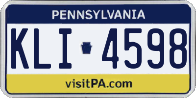 PA license plate KLI4598