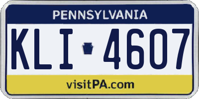 PA license plate KLI4607