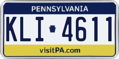 PA license plate KLI4611