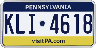 PA license plate KLI4618