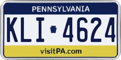 PA license plate KLI4624