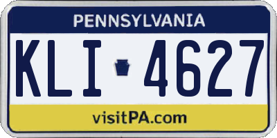 PA license plate KLI4627