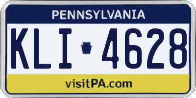 PA license plate KLI4628