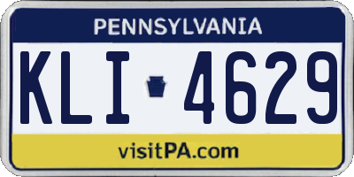 PA license plate KLI4629