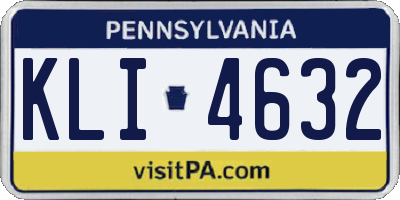PA license plate KLI4632