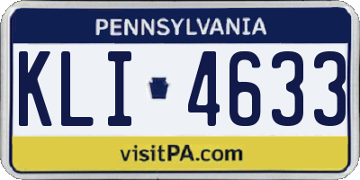 PA license plate KLI4633