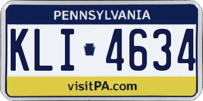 PA license plate KLI4634