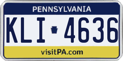 PA license plate KLI4636