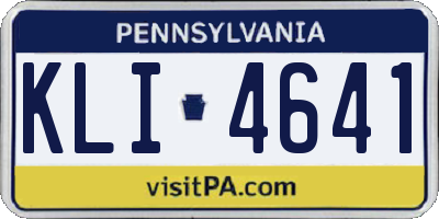PA license plate KLI4641