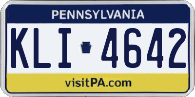 PA license plate KLI4642