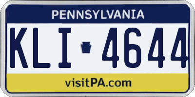 PA license plate KLI4644