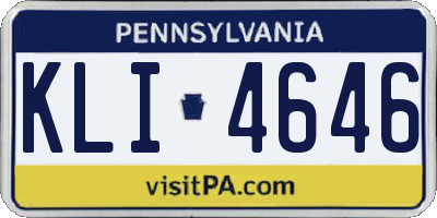 PA license plate KLI4646