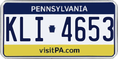 PA license plate KLI4653