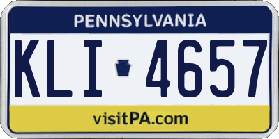 PA license plate KLI4657