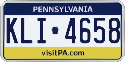 PA license plate KLI4658