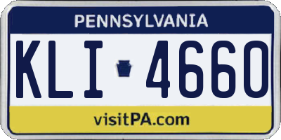 PA license plate KLI4660