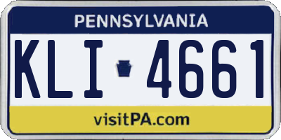 PA license plate KLI4661