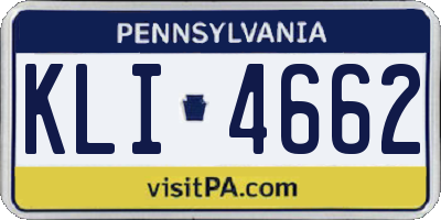 PA license plate KLI4662