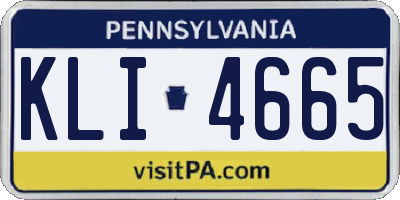 PA license plate KLI4665