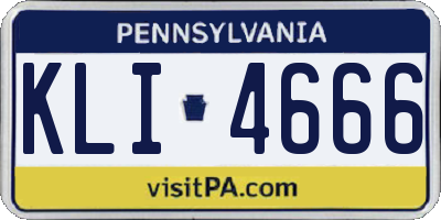 PA license plate KLI4666