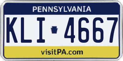 PA license plate KLI4667