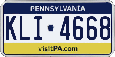 PA license plate KLI4668