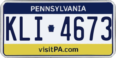 PA license plate KLI4673