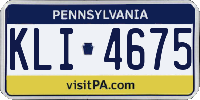PA license plate KLI4675