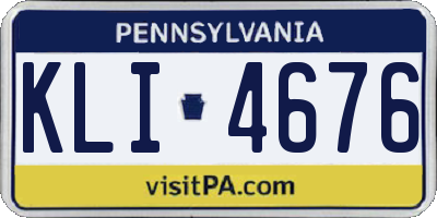 PA license plate KLI4676