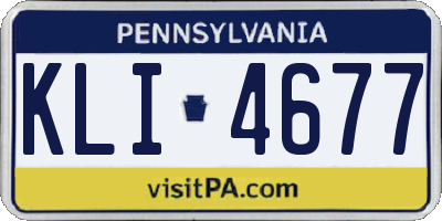 PA license plate KLI4677