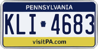 PA license plate KLI4683