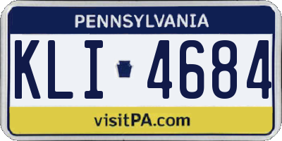 PA license plate KLI4684