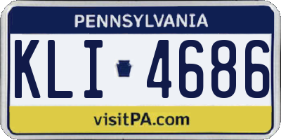 PA license plate KLI4686