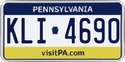 PA license plate KLI4690