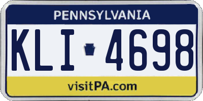 PA license plate KLI4698