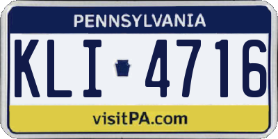 PA license plate KLI4716