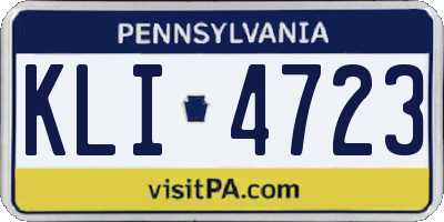 PA license plate KLI4723