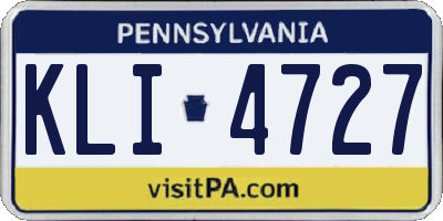 PA license plate KLI4727