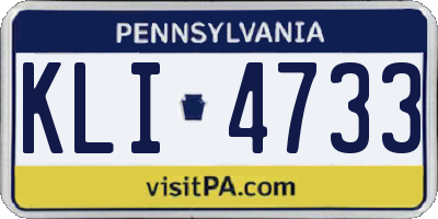 PA license plate KLI4733