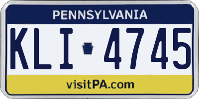 PA license plate KLI4745