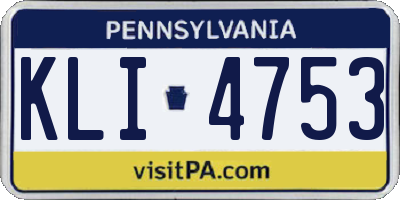 PA license plate KLI4753