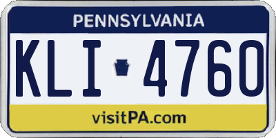 PA license plate KLI4760