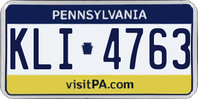 PA license plate KLI4763
