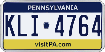 PA license plate KLI4764