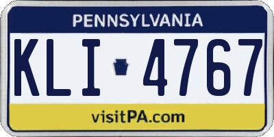 PA license plate KLI4767